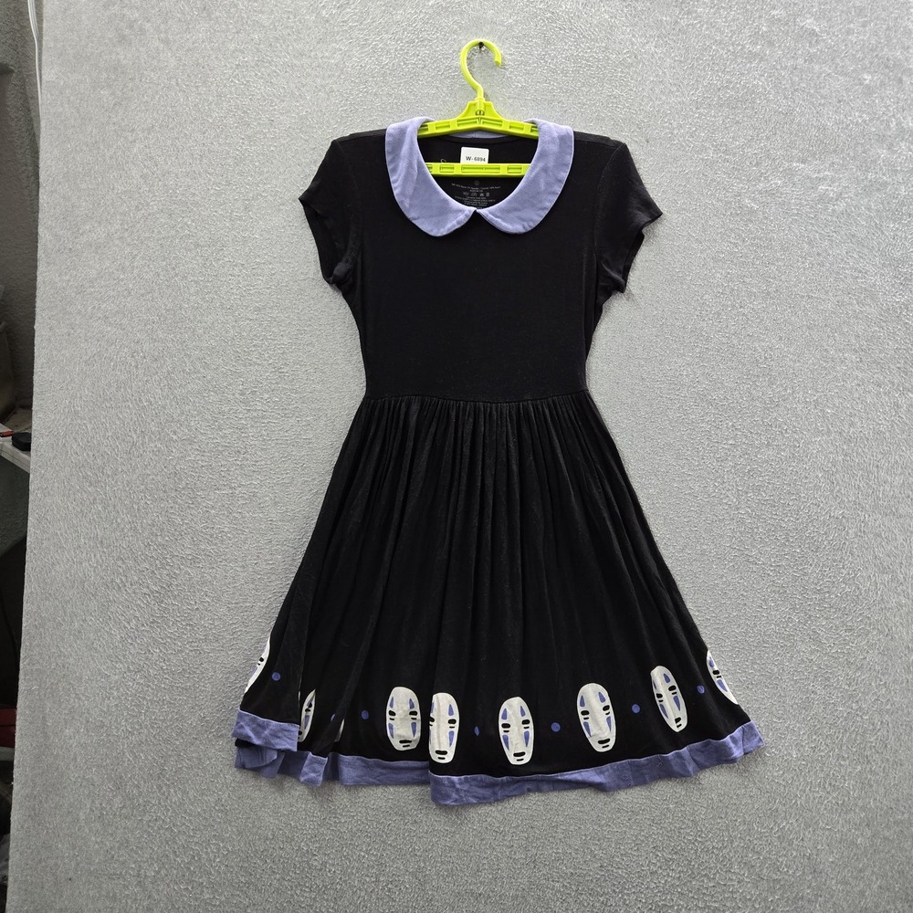Studio Ghibli Women Dress S Black Spirited Away No Face Grunge Witchy Anime Y2K